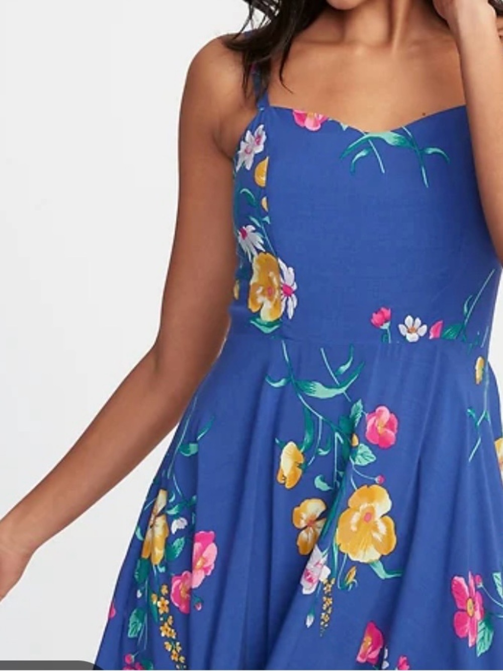 Blue Floral Fit Cami Sundress